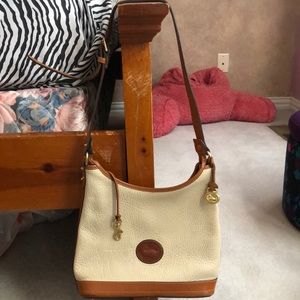 White and Brown leather purse with matching wallet